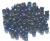 100 4x6mm Crow Beads Metallic Navy AB